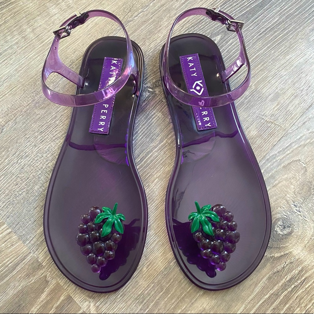 Katy Perry Geli Jelly Sandals Grape Flats size 9